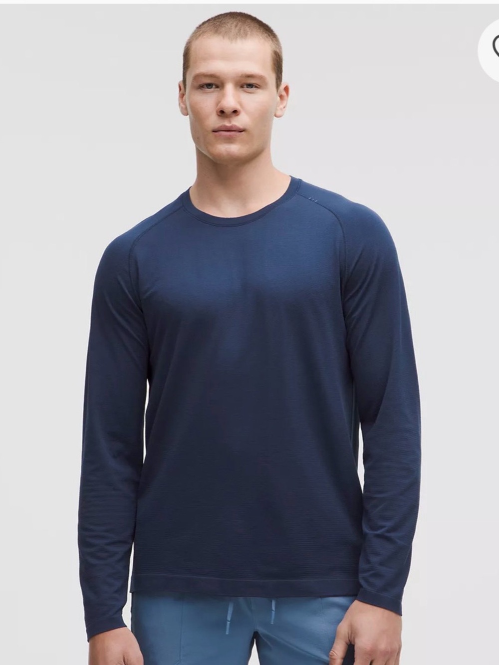 Men's Long-Sleeve Crewneck Shirt - Navy